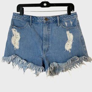 Show Me Your Mumu Houston High-Waisted Denim Jean Shorts Women's Size 30 Blue